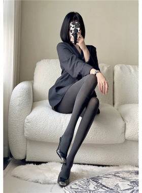 ！灰色丝袜女春秋灰丝高弹哑光黑色打底袜天鹅绒黑丝连裤袜