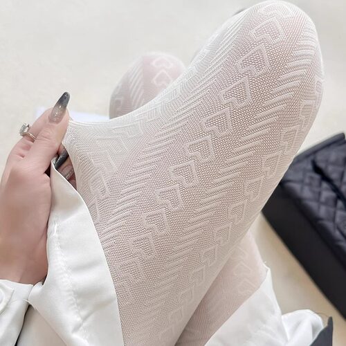 奶白连裤袜女秋冬甜美日系lolita麦穗纹打底袜天鹅绒厚款修饰腿型