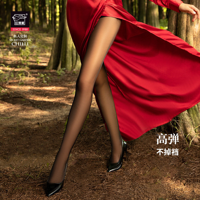 红辣椒丝袜空姐专用8d薄款防勾丝包芯丝黑丝袜光腿神器透肤连裤袜