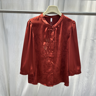 2026春季 衬衫 款 宽松减龄中袖 上衣2635 国风立领盘扣新中式 商场同款