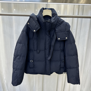 2025冬季 休闲连帽抽绳羽绒服女洋气减龄小个子白鸭绒外套Y63 新款