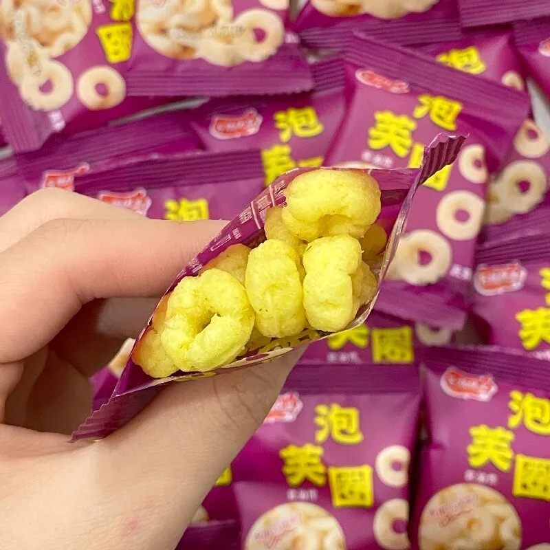 泡芙圈非油炸蔬菜味饼干棋牌社待客幼儿园零食膨化食品工厂批发