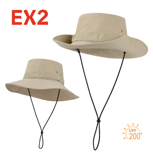 EX2伊海诗帽子男女夏天遮阳帽大檐防紫外线防晒太阳帽速干367127