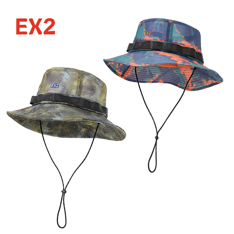 EX2伊海诗帽子男女夏天遮阳防晒帽网眼透气渔夫帽时尚盆帽太阳帽