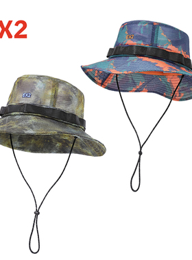 EX2伊海诗帽子男女夏天遮阳防晒帽网眼透气渔夫帽时尚盆帽367054