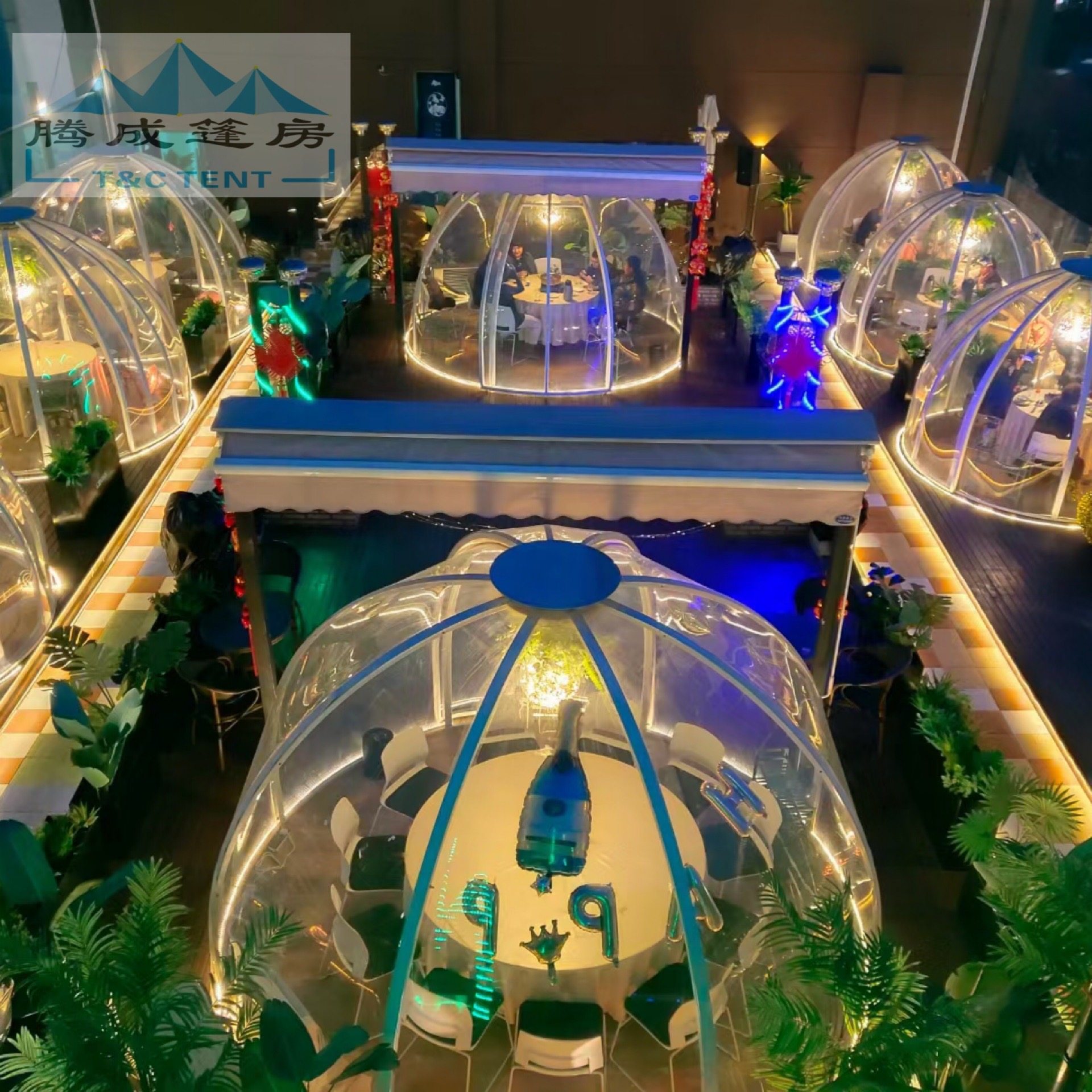 户外pc星空房透明球形玻璃屋阳光房网红泡泡屋餐厅防雨野营帐篷