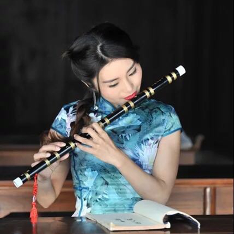 Ancient style photo props bamboo flute national musical instrument costume Hanfu handheld shooting props Xiao dance performance Xiao