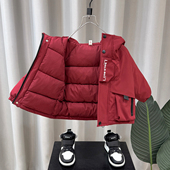 男童棉服冬季 2025新款 儿童加厚红色过年服小男孩宝宝棉衣棉袄外套