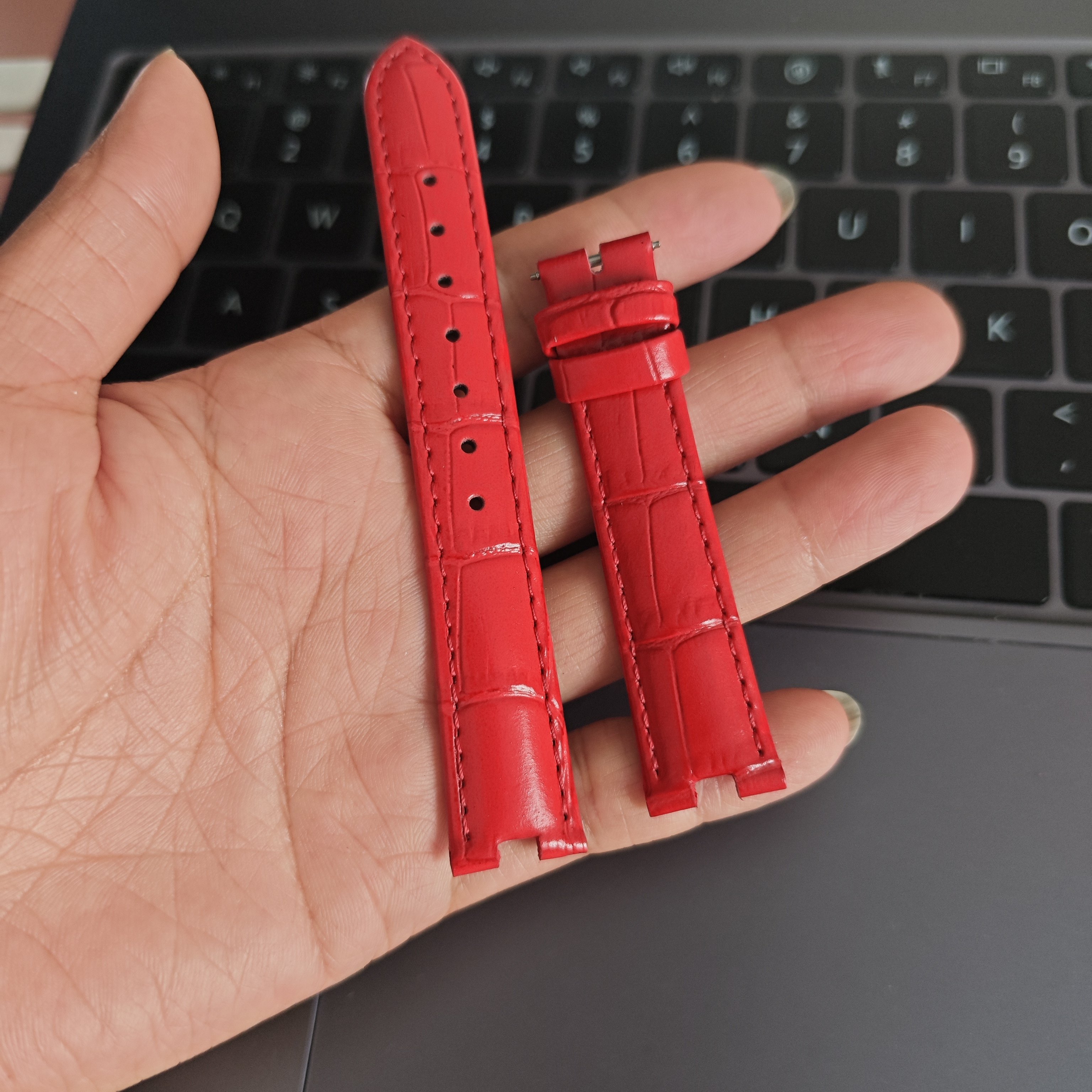 凹口表带真皮16*5mm 配肖邦快乐钻手表 不带表扣