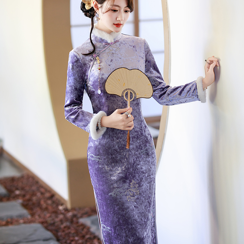 2025年新款加绒加厚旗袍