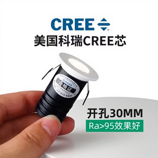 1w嵌入式 迷你小射灯 3公分小孔灯led聚光3w小筒灯3cm 开孔30mm