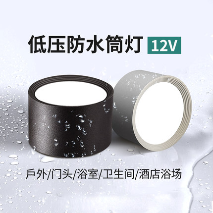 低压24V明装防水筒灯12V户外led室外桶灯ip54浴室阳台雨棚吸顶灯