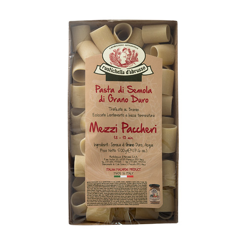 Rustichella意大利Mezzi Paccheri手工意大利面宽管型意面500g