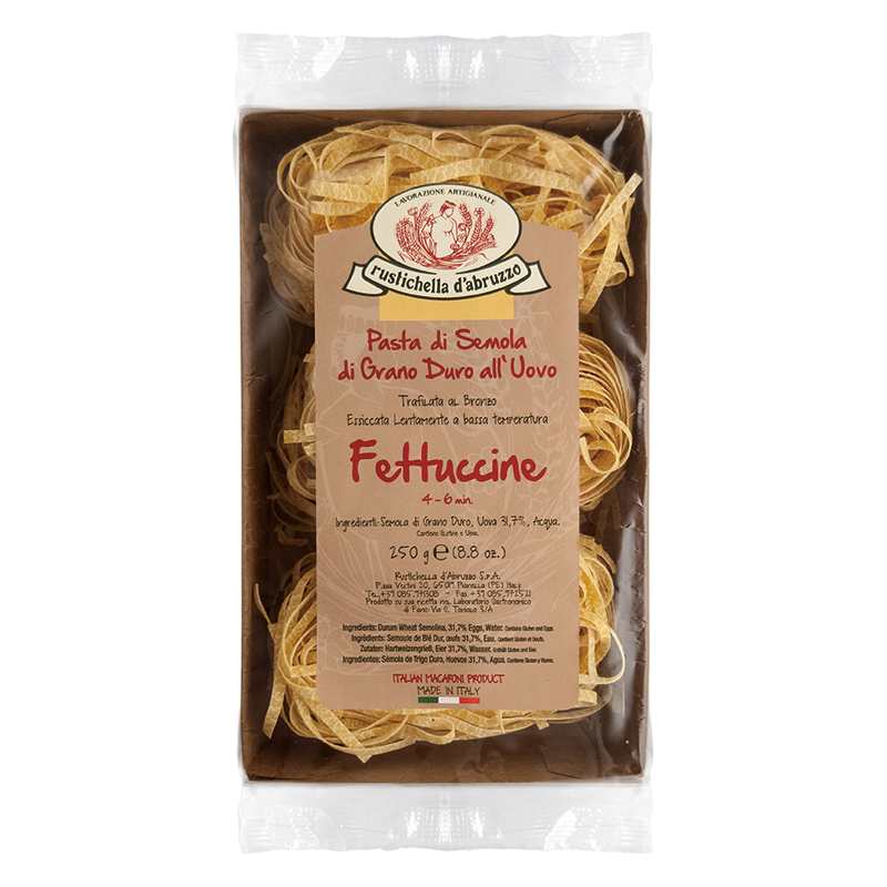 Rustichella意大利进口 Fettuccine手工意大利面阔身鸡蛋意面250g
