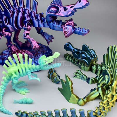 3D打印骷髅恐龙棘龙骨骼架灵活可动无毒儿童创意解压玩具男女礼物
