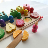 木制宝宝磁性钓鱼儿童套柱玩具婴幼儿益智1 2一两岁半3男女孩切切