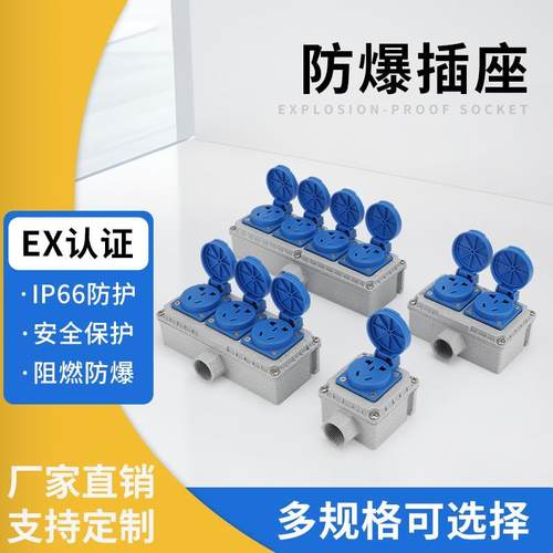 工业防爆插座户外220V多孔
