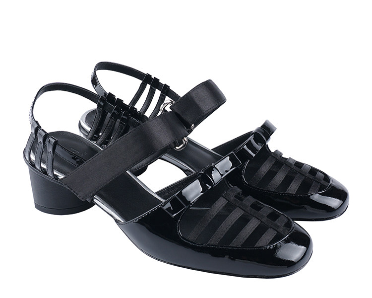 MIXOLOGY Original design VELVET GLOVE Hollow Mid heeled sandals blackin the Women's Shoes, Low shoes  category - from Buy2taobao.com to provide professional Taobao agent buy service