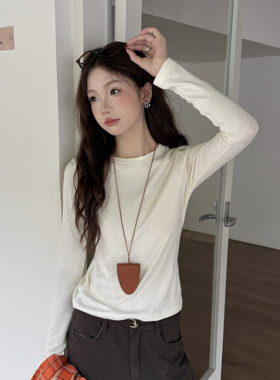 打底衫女内搭2025新款高级感chic别致上衣修身灰色长袖