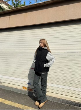 2025新款美式复古多口袋立体做旧微喇cleanfit直筒百搭显瘦工装裤