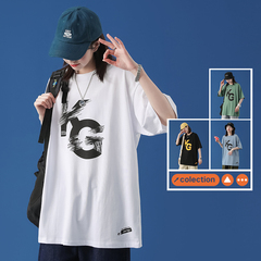 New T-shirt neutral style cotton imitation short sleeve summer casual loose round neck multi color base shirt