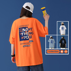 New T-shirt neutral style cotton imitation short sleeve summer casual loose round neck multicolor bottom coat