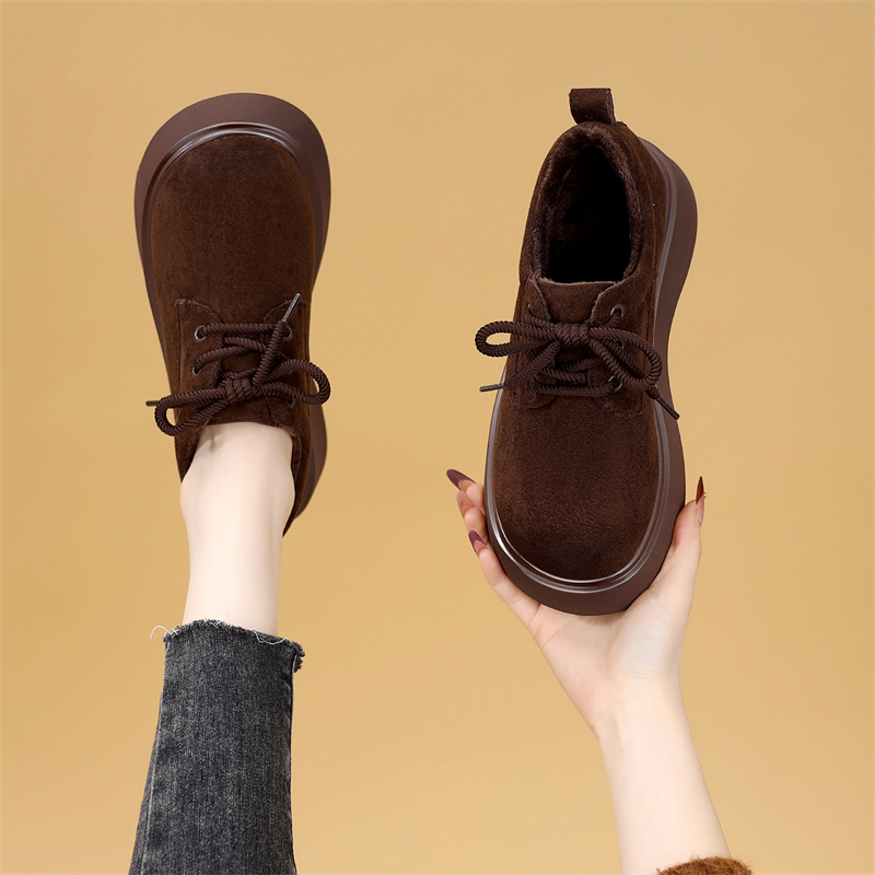 英伦风乐福鞋女加绒厚底博肯单鞋