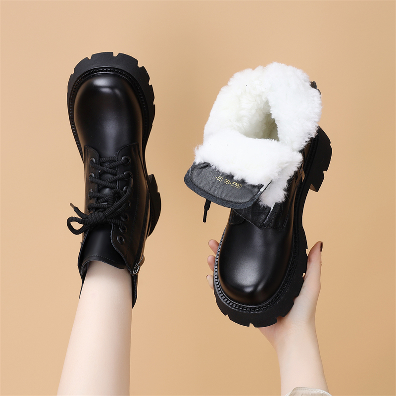 英伦风加绒马丁靴女2025冬新款