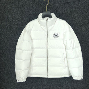 Aquascutum雅格狮丹男士 白色立领面包羽绒服男保暖防风外套 冬款