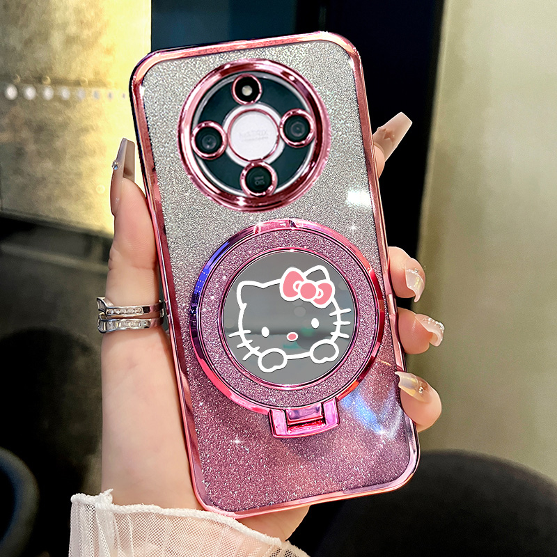 适用荣耀x70闪粉手机壳荣耀x60支架磁吸保护套荣耀x60pro女新款硅胶防摔透明软壳