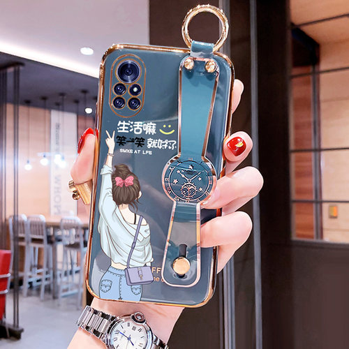 适用于华为nova8手机壳斜挎腕带