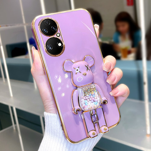 适用于华为p50糖果熊支架手机壳