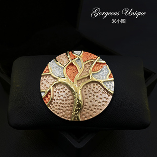 米小图2061 精致复古磁吸生命树胸针高档胸花围巾大衣羽绒服配饰