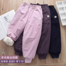 宝宝中大童防风保暖运动棉裤 儿童男女童软壳冲锋裤 冬款 洋气童装