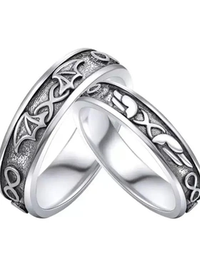 天使恶魔情侣戒指一对时尚潮流