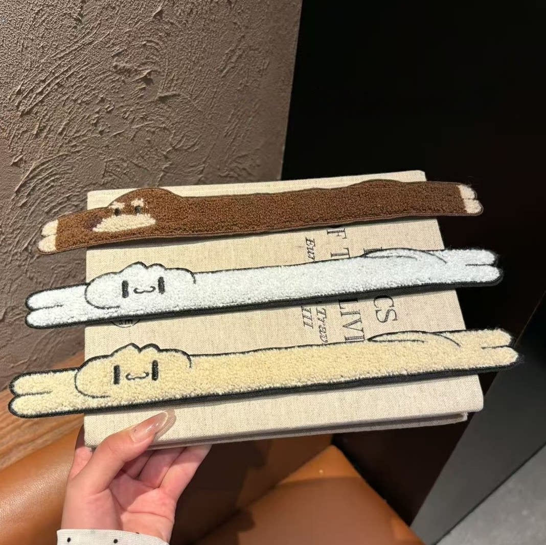 可爱长条动物腊肠狗碎发贴洗脸刘海贴丸子头两用发箍甜美可爱发饰