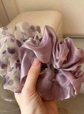 紫色浪漫慵懒蓬松大肠发圈头绳2026新款波点橡皮筋绑头发女发绳