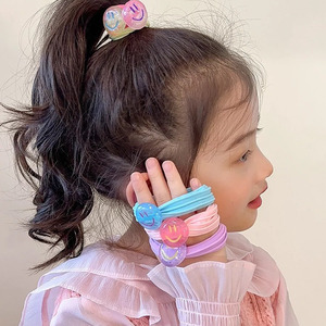 新款甜美笑脸儿童毛巾圈不伤发女童高弹力发圈扎头发皮筋女孩头绳