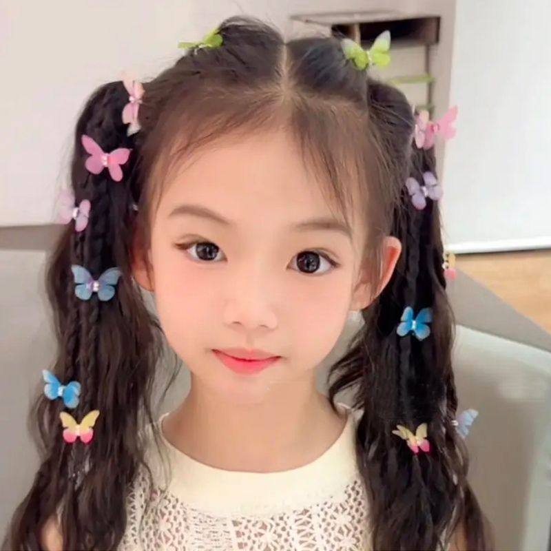 女童仙气蝴蝶小发扣发夹眼影彩妆盘蝴蝶闪钻脸贴组合女孩礼物