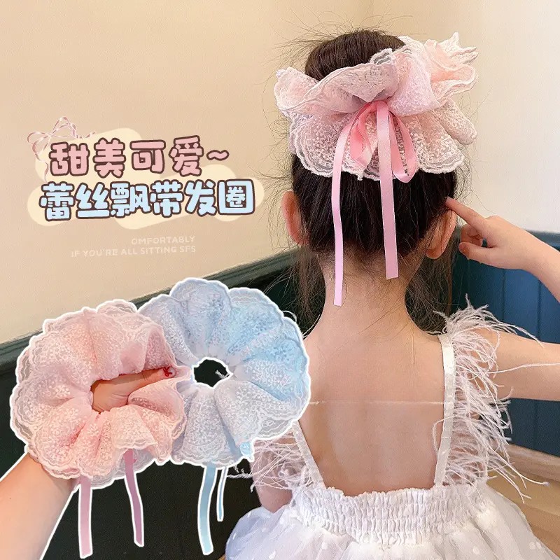 【蕾丝发圈】超仙女孩花边抽绳大肠发圈丸子头头花扎马尾头绳发饰