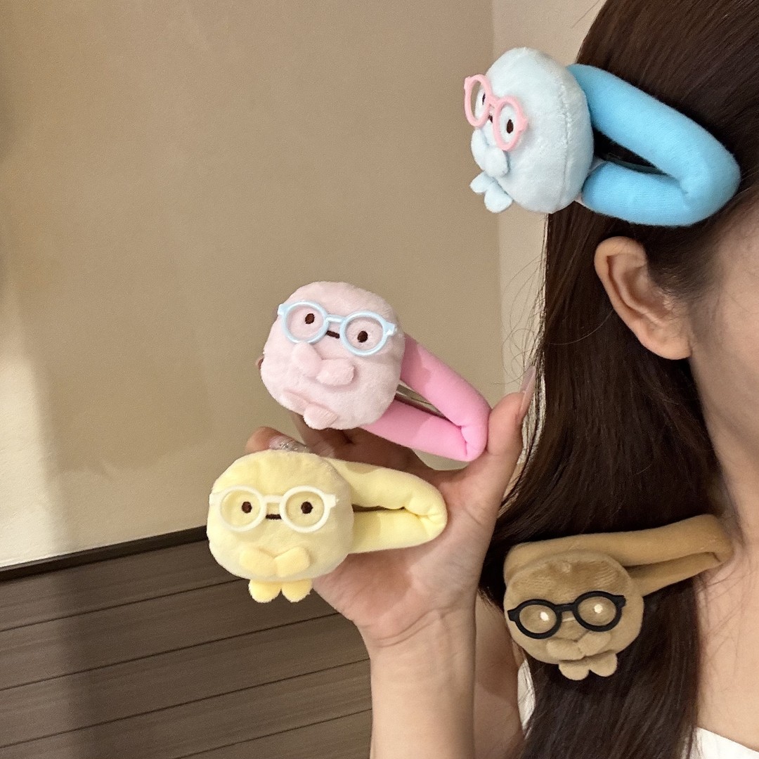 可爱眼镜团子发夹掰掰夹网红少女心侧边ins风高颜值百搭卡通发饰