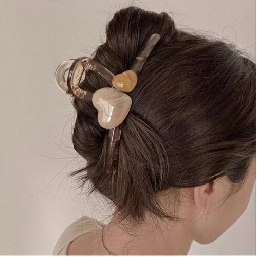 【2个装】夏季爱心抓夹女百搭后脑勺鲨鱼夹高级感时尚双面发卡