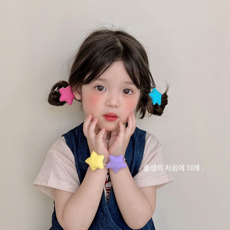 韩版仙美彩色星星小女孩绑头发皮筋不伤发儿童发圈可爱头绳扎马尾