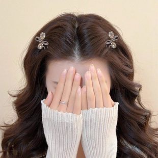 2025新款蝴蝶结水钻发夹侧边碎发发卡小号抓夹盘发器刘海夹子头饰
