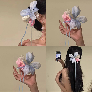 春季 如花在野 纯欲风花朵发夹女甜美气质侧边夹拍照氛围感头饰