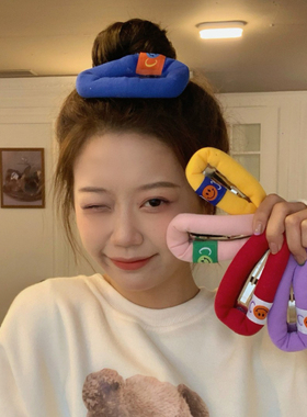 可爱泡泡海绵笑脸发夹大号BB夹洗脸发卡边夹少女心刘海夹头饰发饰