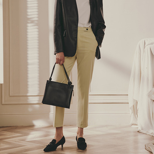 烟管裤 秘密盒子所见即所得 高品真丝人丝精裁显瘦9分微锥形西裤