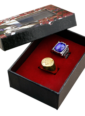 包邮黑执事夏尔凡多姆戒指cos卡通动漫指环饰品蓝色金色对戒模型