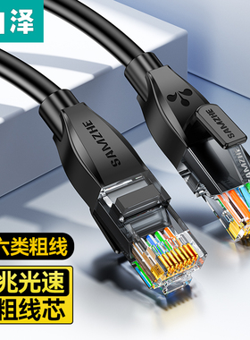 山泽超六类网线CAT6A类万兆8芯双绞连接线工程跳线2米