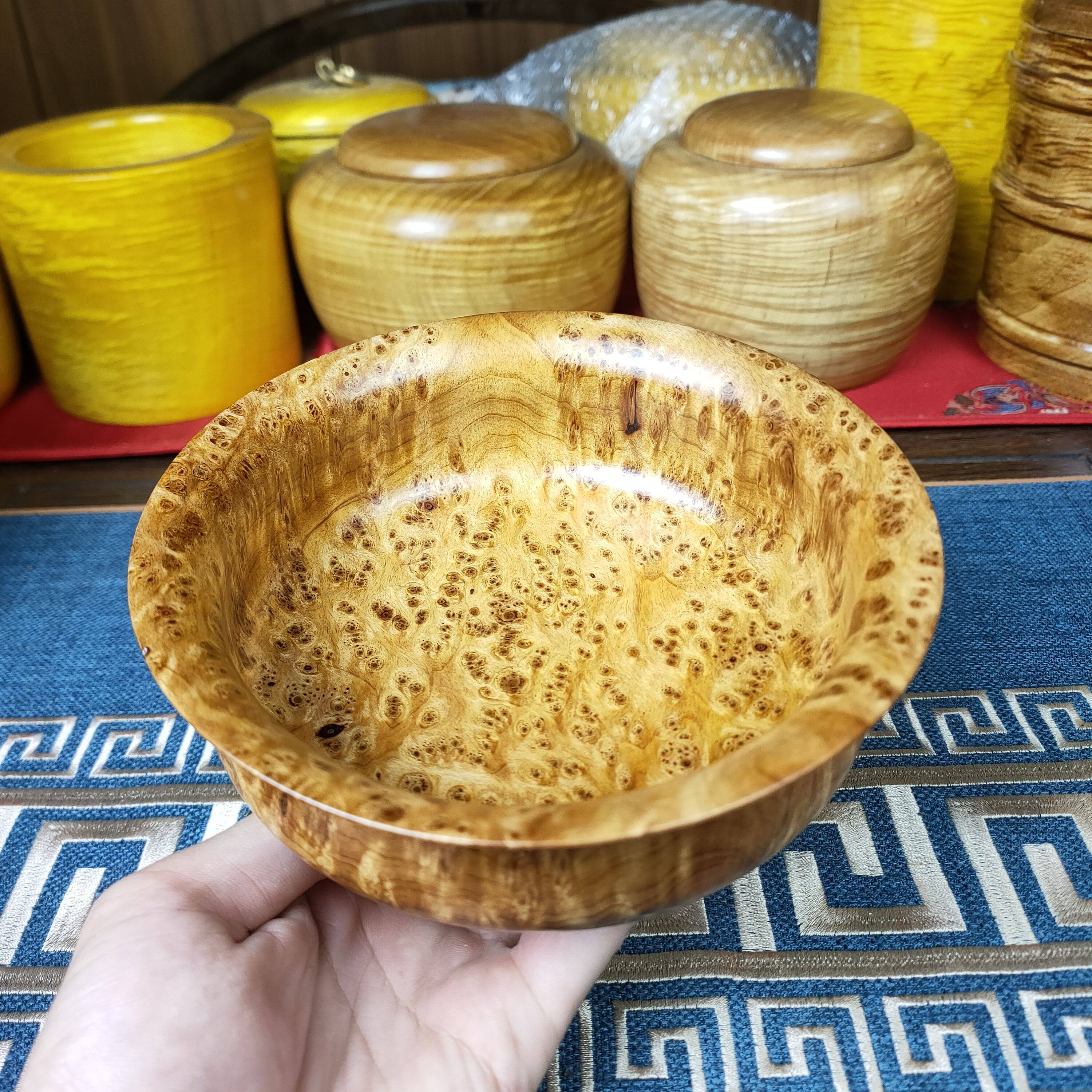 杉木榴实木碗藏碗木质供碗复古家用藏族汤碗饭碗茶碗可食用木碗